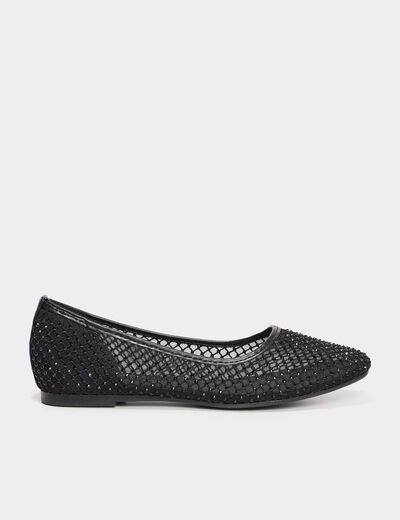 Ballerines strass noir femme