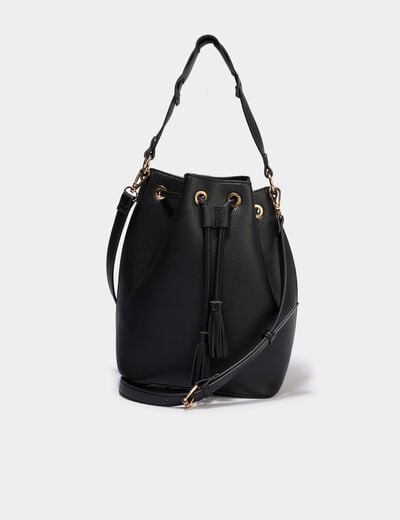 Sac seau avec bandouli&egrave;re amovible noir femme