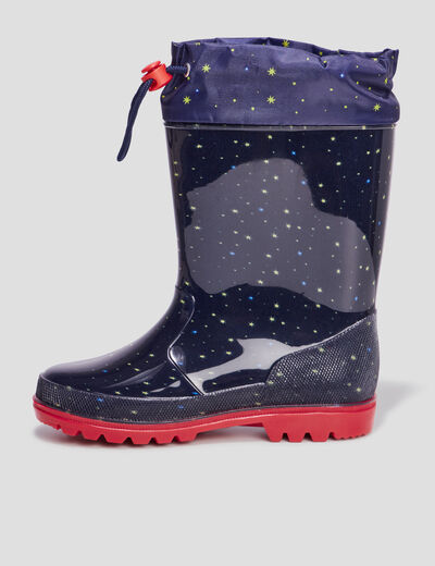 Bottes de pluie à coulisse bleu marine garçon