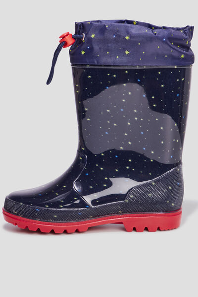 Bottes de pluie à coulisse bleu marine garçon