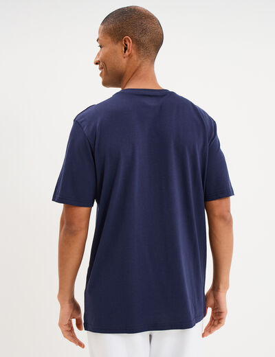 T-shirt avec manches courtes coton Kappa bleu marine homme