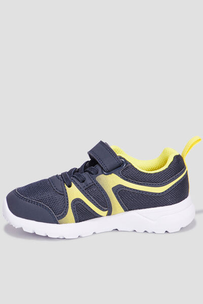 Baskets running à scratchs Rexited bleu marine garçon
