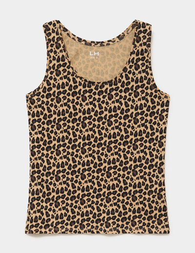 D&eacute;bardeur coton bretelles larges beige femme