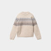 Pull jacquard col rond manches longues ecru gar&ccedil;on