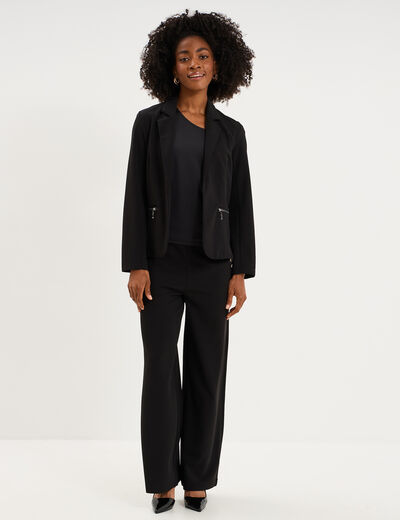 T-shirt asym&eacute;trique avec broche noir femme