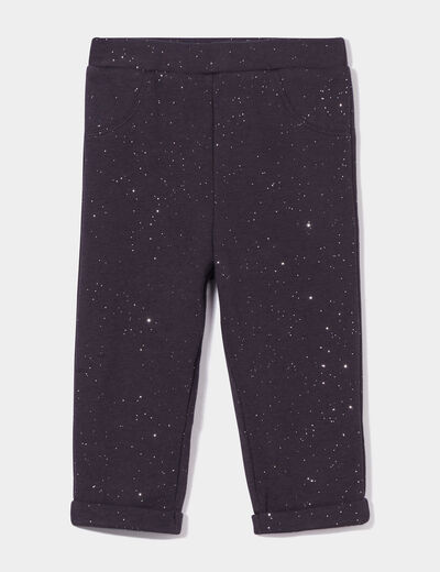 Pantalon doublé à paillettes gris foncé bébé fille