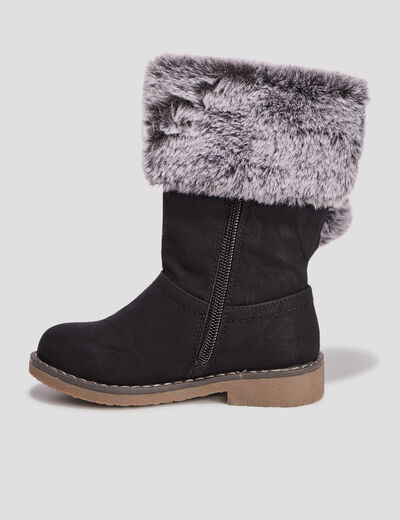 Bottes avec pompons noir fille