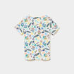 Ensemble pyjama short t-shirt en coton ecru gar&ccedil;on
