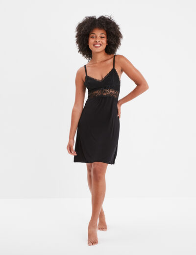 Combinette avec dentelle noir femme