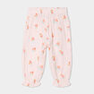 Pantalon taille élastiquée gaze de coton rose clair bébé fille