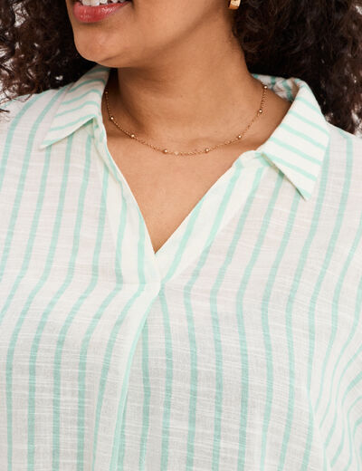 Blouse oversize manches 3/4 coton blanc femme grande taille