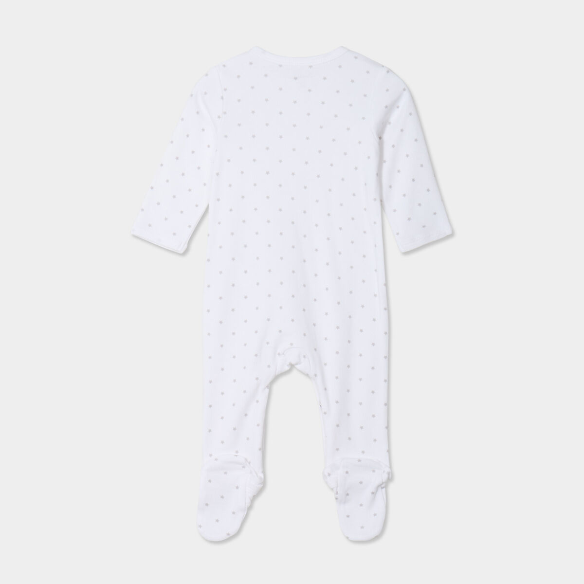 Ensemble body croisé et dors-bien coton blanc bébé