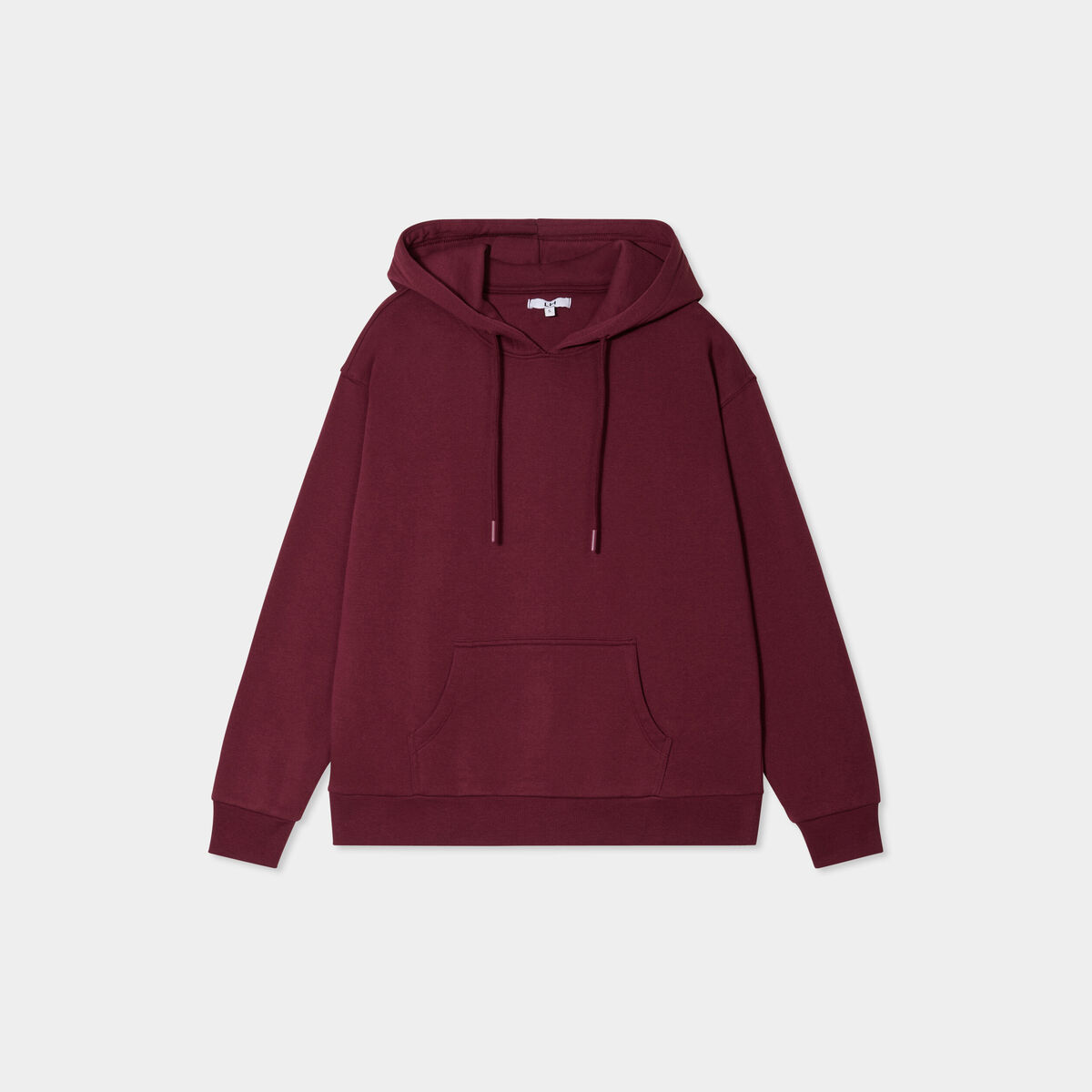 Sweat hoodie molleton &agrave; capuche bordeaux femme