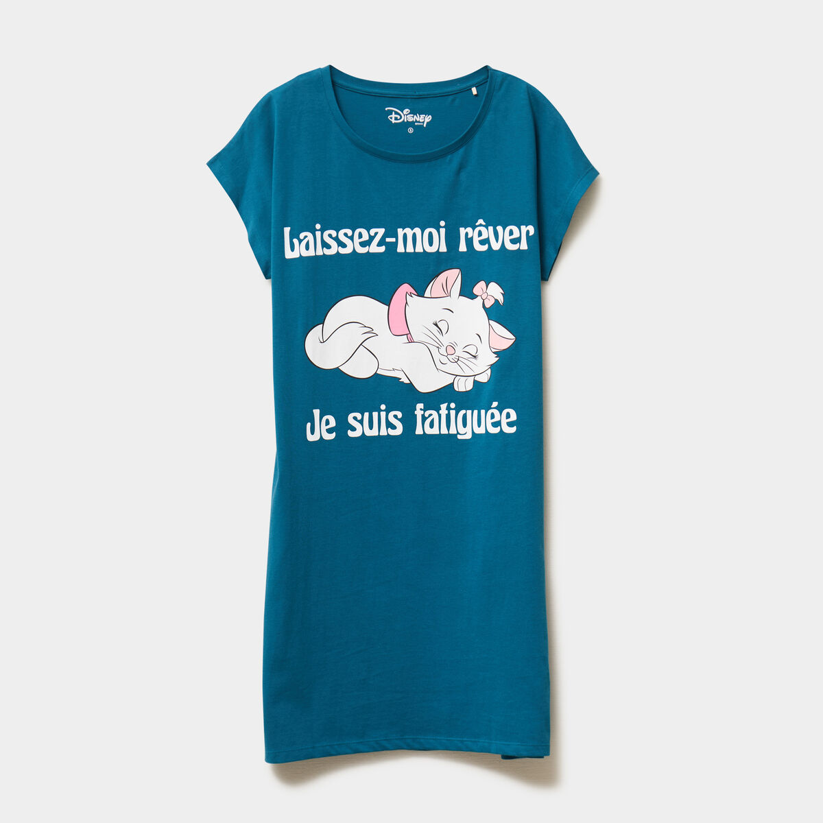 Chemise de nuit coton Aristochats Marie bleu canard femme