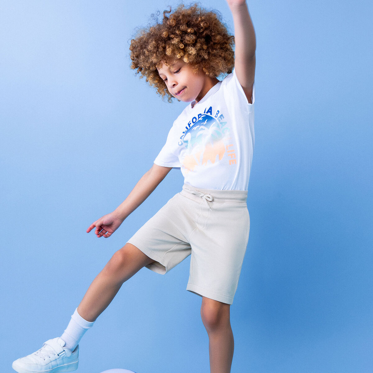 Ensemble short et t-shirt coton blanc garçon