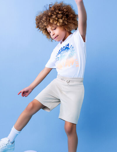 Ensemble short et t-shirt coton blanc garçon