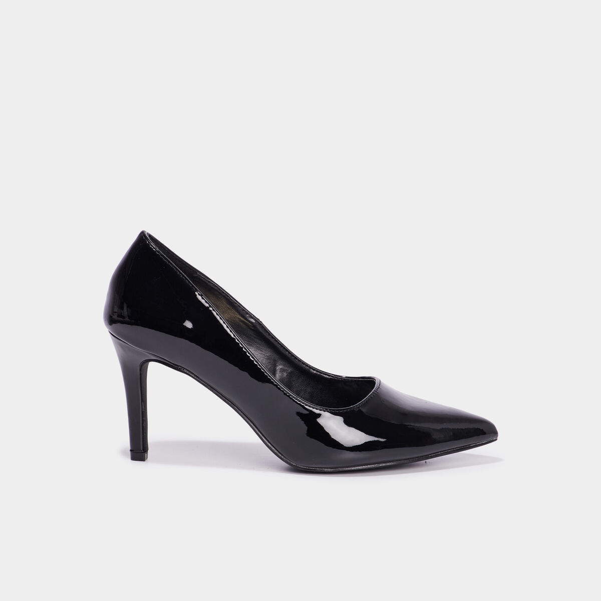 Escarpins vernis &agrave; talons noir femme