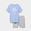 Ensemble pyjama short 2 pi&egrave;ces bleu ciel homme