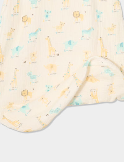Gigoteuse TOG 1 ajustable gaze de coton creme bébé garçon