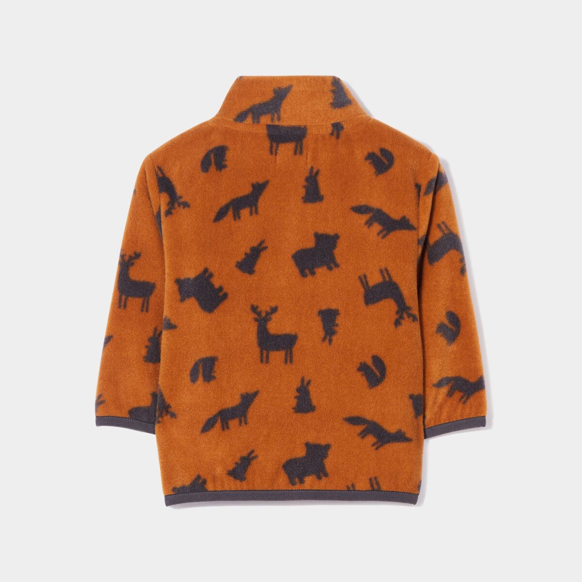 Gilet polaire zippé col montant marron cognac bébé garçon