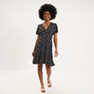 Robe fluide en maille longueur genou noir femme