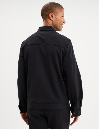 Surchemise zipp&eacute;e manches longues noir homme