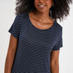 Chemise de nuit manches courtes bleu marine femme