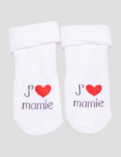 Chaussettes coton avec print blanc b&eacute;b&eacute;