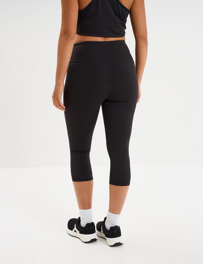 Legging corsaire de sport stretch noir femme