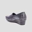 Mocassins compens&eacute;s gris fonc&eacute; femme