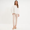 Blouse brod&eacute;e col tunisien coton blanc femme