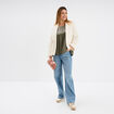 Veste esprit kimono matelassée en jersey blanc femme