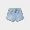 Short en jean taille ajustable coton denim bleach fille