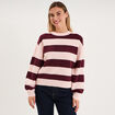 Pull col rond avec manches longues rose clair femme