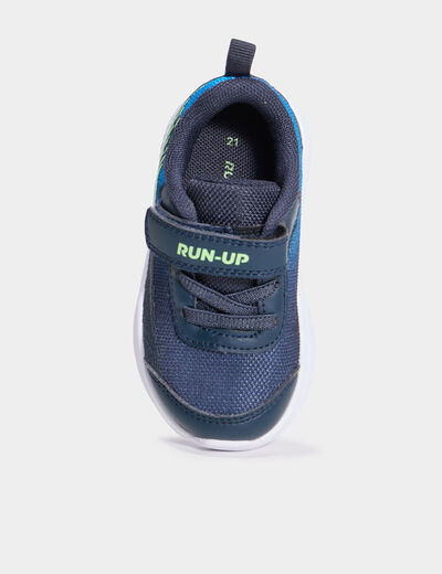 Baskets running à scratchs bleu bébé garçon