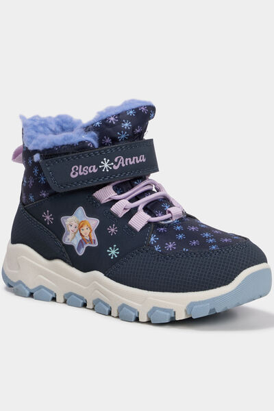 Baskets fourr&eacute;es La Reine des neiges bleu marine fille