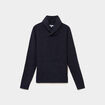 Pull col ch&acirc;le manches longues bleu marine homme