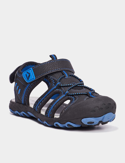 Sandales &agrave; bout renforc&eacute; avec scratchs bleu gar&ccedil;on