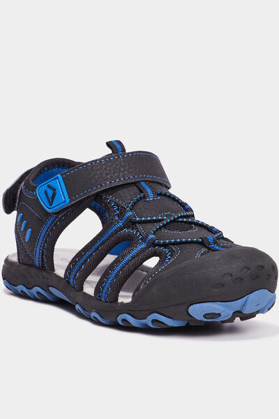 Sandales &agrave; bout renforc&eacute; avec scratchs bleu gar&ccedil;on