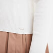 Pull côtelé col montant Creeks blanc femme