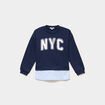 Sweat effet 2-en-1 oversize bleu marine fille