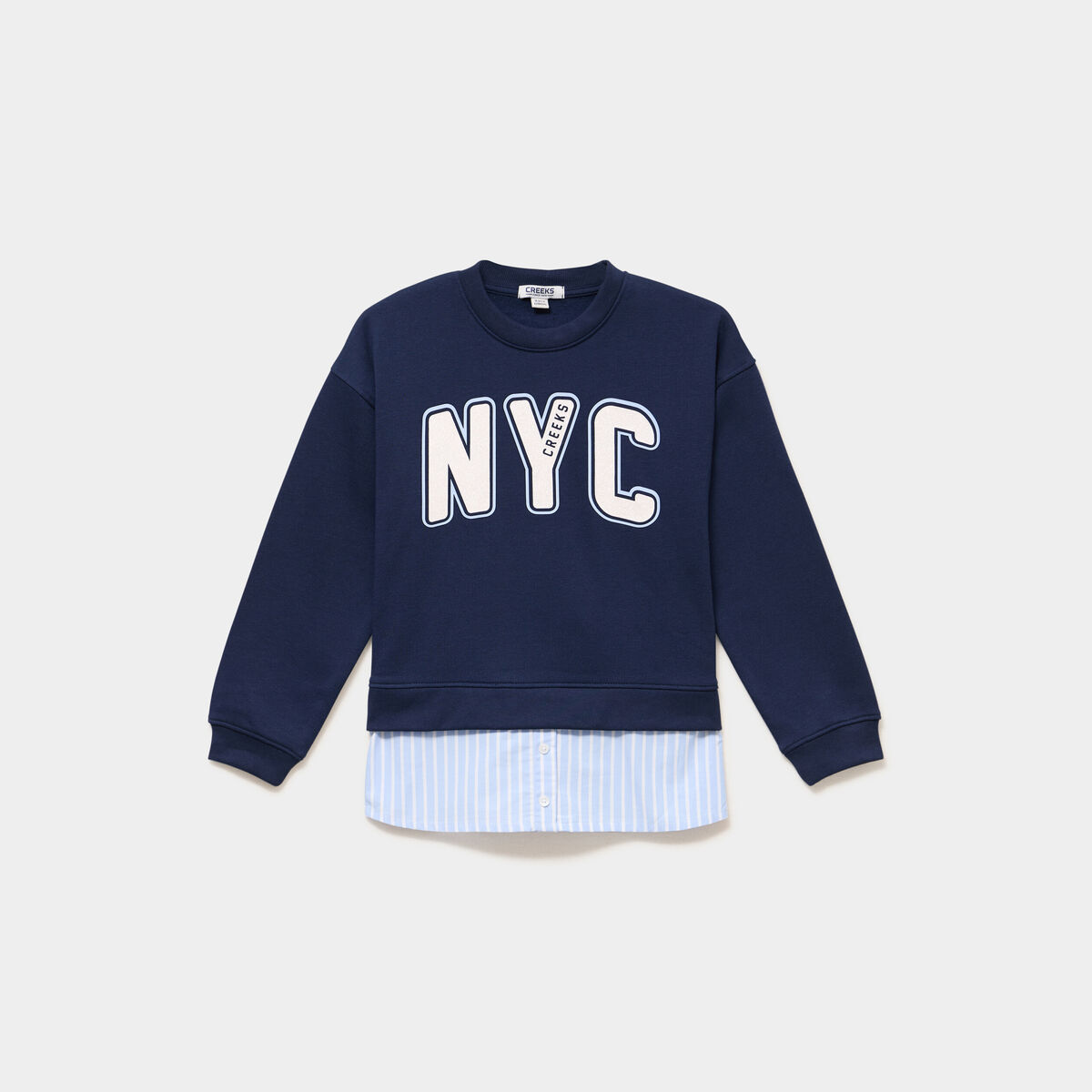 Sweat effet 2-en-1 oversize bleu marine fille