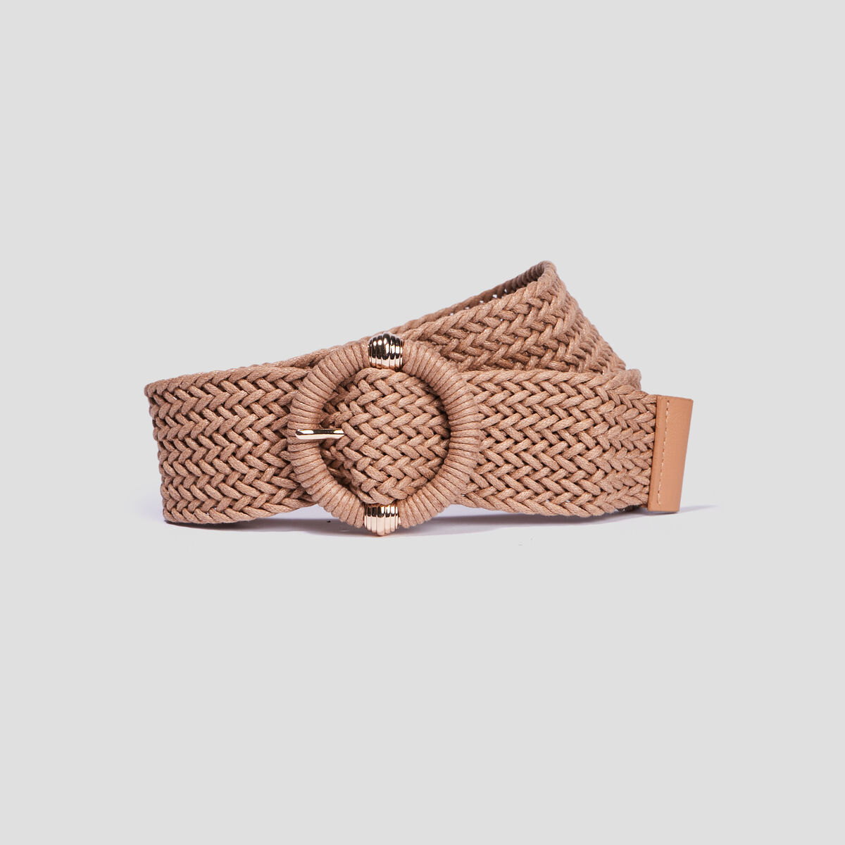 Ceinture tress&eacute;e sable femme