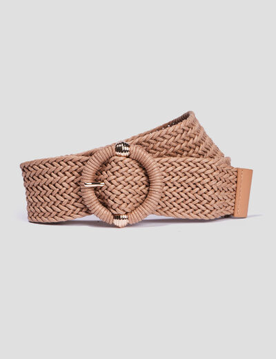 Ceinture tressée sable femme