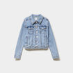 Veste en jean ajust&eacute;e boutonn&eacute;e denim double stone femme