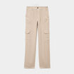 Pantalon cargo taille &eacute;lastiqu&eacute;e lyocell beige femme