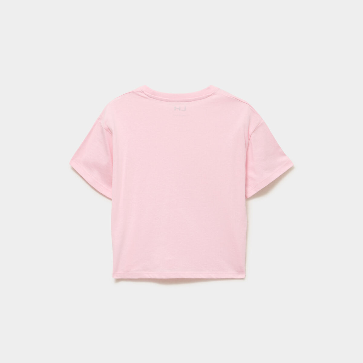 T-shirt manches courtes coton rose clair fille