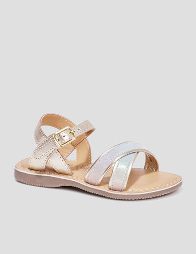 Sandales effet irisé en cuir Creeks multicolore fille