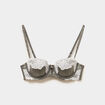 Soutien-gorge bandeau avec dentelle vert kaki femme