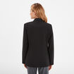 Veste blazer coupe droite col châle noir femme